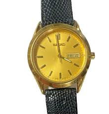 Seiko 7N43-9070 Day/Date 38mm Quartz Watch, Black NEW Lizard ...