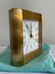 TIFFANY & CO. PORTFOLIO BRASS TABLE DESK CLOCK-Swiss Made. | eBay