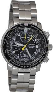 Seiko - SNA411P1 Flightmaster Men Quartz Black Dial Made in ...