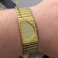 Vintage Seiko Piano Dial Gold Tone Watch - Fits 6.5" Wrist ...