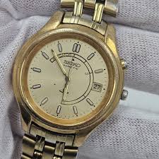 Mens Seiko KINETIC 5M42-0A19 Skeleton Back Automatic Watch ...