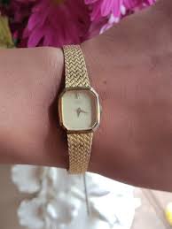 Vintage Seiko Watch Gold Swarovski Crystal? Gold Tone ...