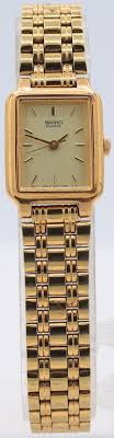 Vintage Seiko V401-5129 Rectangular Ladies Quartz Wristwatch ...
