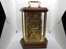 Vintage Linden Quartz Mantle Clock With Rotating Pendulum ...
