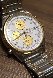 Seiko Two Tone Men's Chronograph Watch Date Alarm 7T32-7B30 Bracelet VTG 37mm | eBay