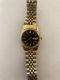 Seiko Quartz Ladies Wrist Watch Gold Tone DateDay ...