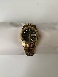 Seiko Quartz Ladies Wrist Watch Gold Tone DateDay Calendar ...