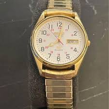 VINTAGE SEIKO Railroad Approved SQ Quartz Day Date White Dial Stainless Steel Gold Plated Watch 5H23-8A09 - Etsy