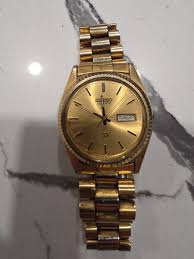 Vintage Seiko Quartz Day-Date Men's Gold Tone Watch 5H23 ...