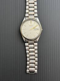 Vintage Seiko Watch Men Silver Tone Day Date 34mm 8123-8009 ...