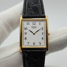 Seiko Men's Tank-Style Vintage Gold Tone w/ White Dial ...