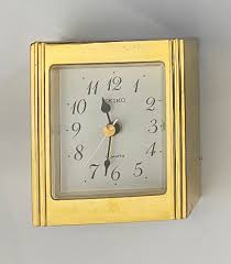 SEIKO Genuine Quartz Gold Tone QXE702F Alarm Clock. Working ...