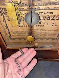 1874 Antique E.N. Welch OGEE Clock with weights and key ...