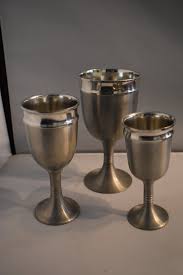 Set of Three Brazil Pewter Goblets – Different Sizes ...