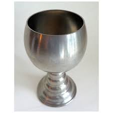 Antique German Pewter Wine Goblet. Roemer Rhein Style ...