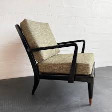 1950s Hollywood Regency Lacquered Mahogany Lounge Chair | Chairish