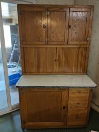 ANTIQUE 1900'S SOLID OAK HOOSIER CABINET - All Original | eBay