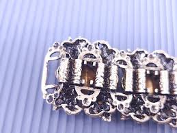 Vintage Selro Selini Multicolor Rhinestone Gold tone Panel ...