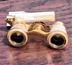 Nautical Brass Binocular Antique Telescope Handheld Mother ...