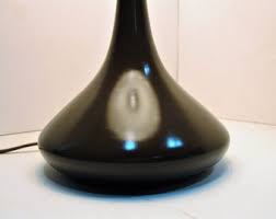 Vintage Laurel Genie Lamp Mid Century Brown Metal Gloss ...