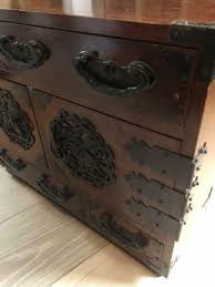 Japanese Bureau Tansu Kannon Door Storage Box Wood Handmade ...