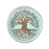 Tree of life -Yggdrasil -green and gold Silver Finish Lapel Pin | Zazzle