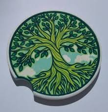 Tree of Life Leather Coasters - Etsy