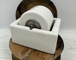 Antique Stamp/envelope Roller Moistener, Vintage Office Supply, Antique White Ironstone Stamp Envelope Wetter, Desk Decor - Etsy