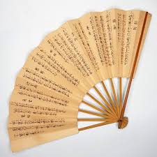 Vintage Japanese Poem Calligraphy Paper Folding Hand Fan ...