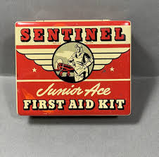 Vintage Sentinel Junior Ace First Aid Kit Tin Box Aviation ...