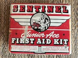 Vintage collectible 1930s Sentinel Junior Ace First Aid Tin ...