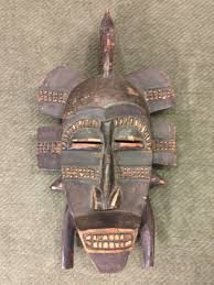 Vintage African Wood Carved Tribal Face Mask Art 16" | eBay