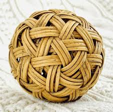 Rare Vintage Baby Rattle Bell Basket Weave Triaxial Weaving Ball 8" Collectibles | eBay