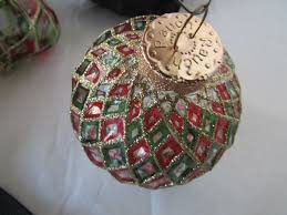 Stained Glass Style Gold Glitter Diamond Ball Christmas Ornaments Boxed Set | eBay