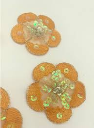 Orange Beaded Applique, Beaded Applique Lace for Lyrical ...