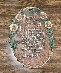 Prayer of Serenity Faux Wood Wall Plaque Vintage 1960's ...