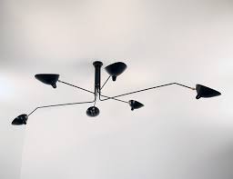Serge Mouille Ceiling Lamp with 6 Rotating Arms ...