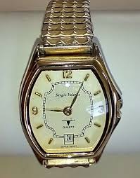 VTG '90s Sergio Valente Quartz Wristwatch Gold Silver-Tone ...