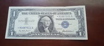 1957 STAR NOTE One Dollar Blue Seal Note Silver Certificate ...