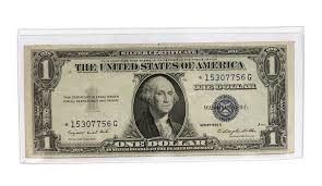 Star Note 1935-blue Seal Silver Certificate Dollar Bill ...