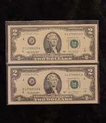 2003 A 2 Dollar Bill Rare Consecutive Bills Ladder Run Fancy ...