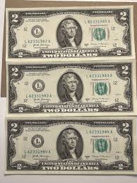Sequential Uncirculated Two Dollar Bill $2 Note | eBay