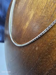 Beautiful Italian Vintage, Woman's Sterling Silver Box Chain Necklace. - Etsy