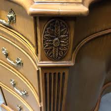 Elegant Maitland-Smith Satinwood Partner's Desk With Tooled ...