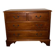 1980s Ethan Allen Country Crossing Collection Solid Maple Four Drawer Chest | Chairish