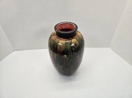 Vintage Swirl Colors Hand Made Pottery Vase Marked Made in ...