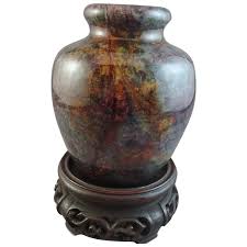 Beautiful Carved Polished Granite Vase with Marble Detail ...
