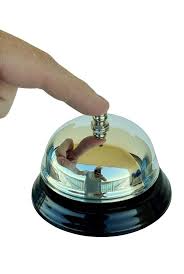 Desk Bell Silver Metal Classic Chrome Ding Ding - Tin Toy Arcade