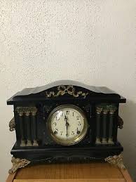 Antique Sessions Black Enamel Mantle Clock | eBay