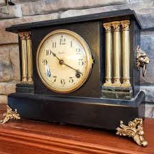 Antique Ingraham Mantel Clock with Bronze Detail | EstateSales.org